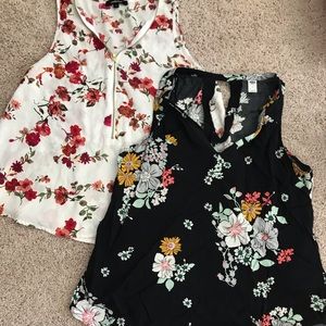2 floral tank tops